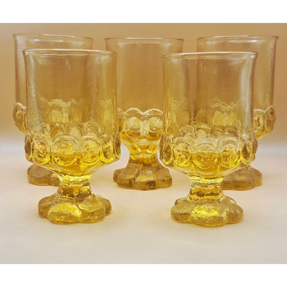 VTG Cornsilk Yellow Tiffan Franciscan Madeira Tumblers Set of 5